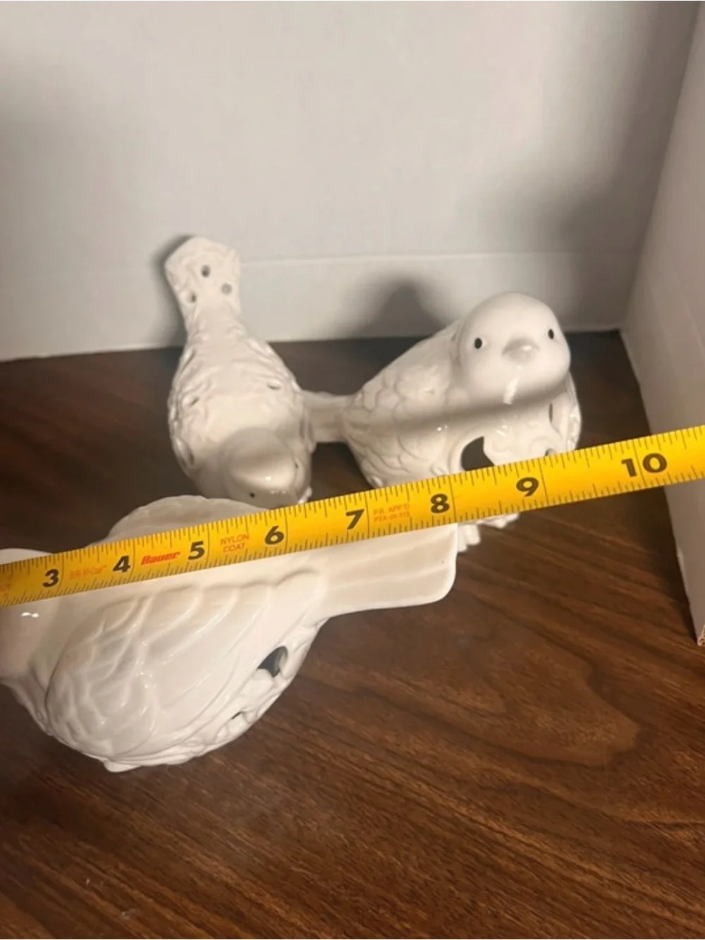 White Ceramic Bird Figurine Trio